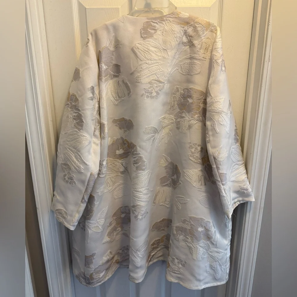 Lafayette 148 Jacquard Topper Coat, XL, Cloud Multi, NWT - Picture 6 of 9